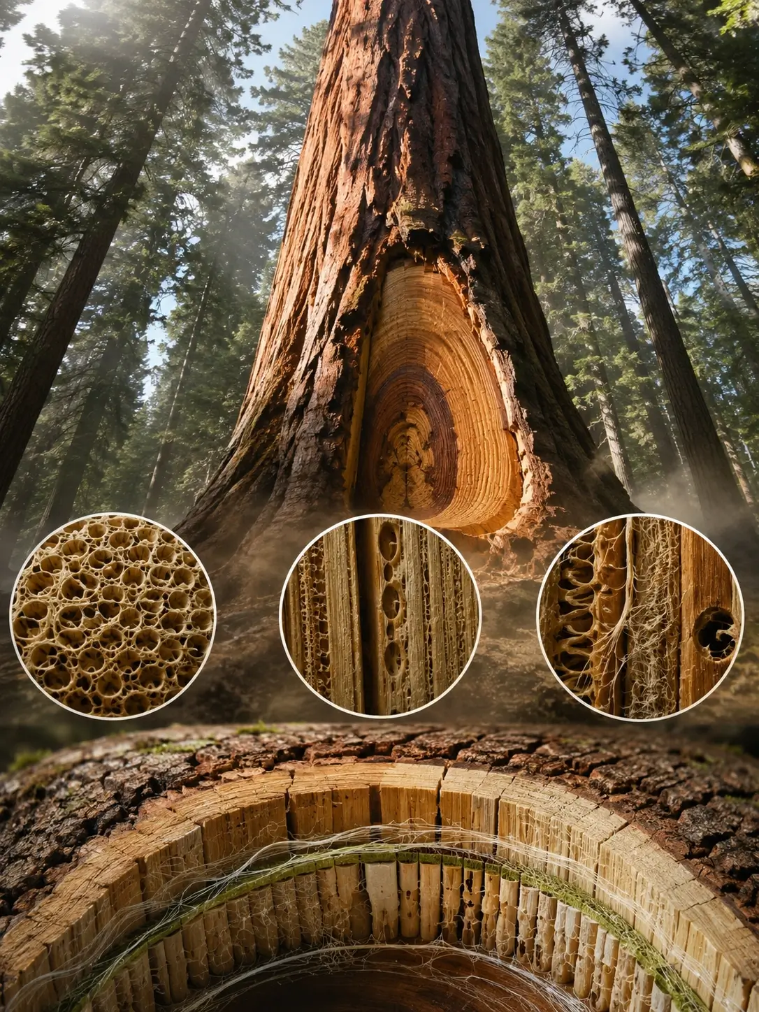 How Do Trees Grow with 98% Dead Matter?