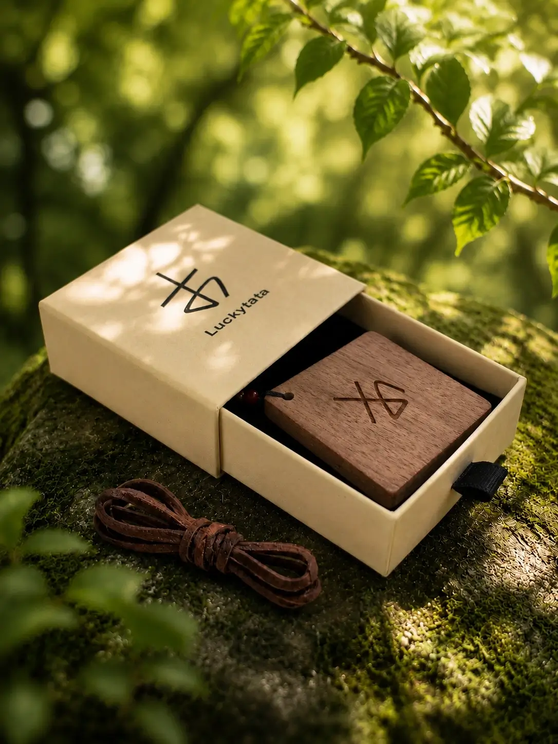 Luckytata Square Pendant Necklace
